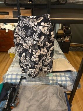 Time and Tru Navy and White Floral Tankini